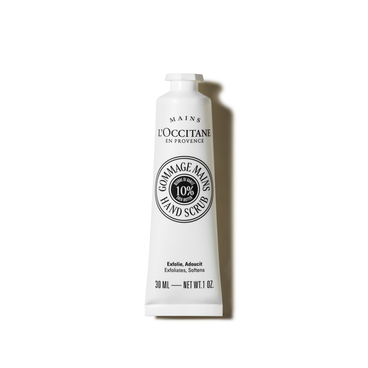 Piling za roke Karite, obogaten s fino mletimi orehovimi luščinami in 10 % hranilnega karitejevega masla - L'Occitane