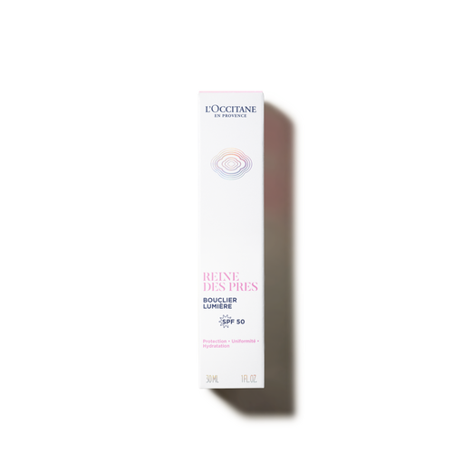 L'Occitane Zaščitni fluid za sijočo polt Reine des Prés SPF 50 v embalaži
