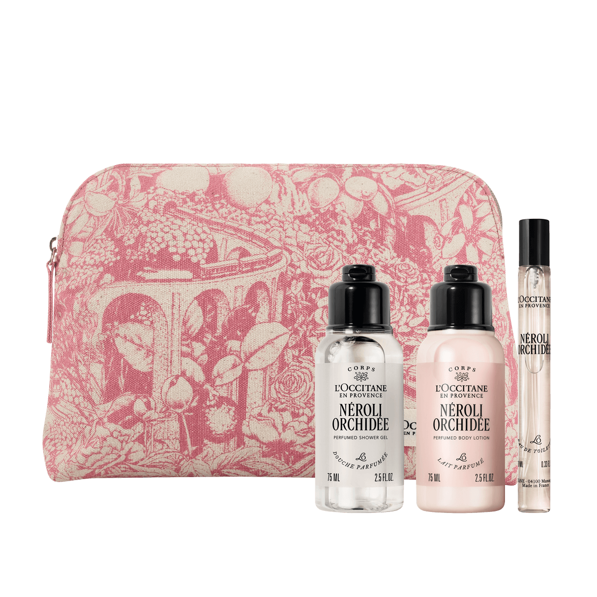 Darilni komplet Fleurs de Cerisier v torbici - prhanje, mleko za telo in dišava - L'Occitane