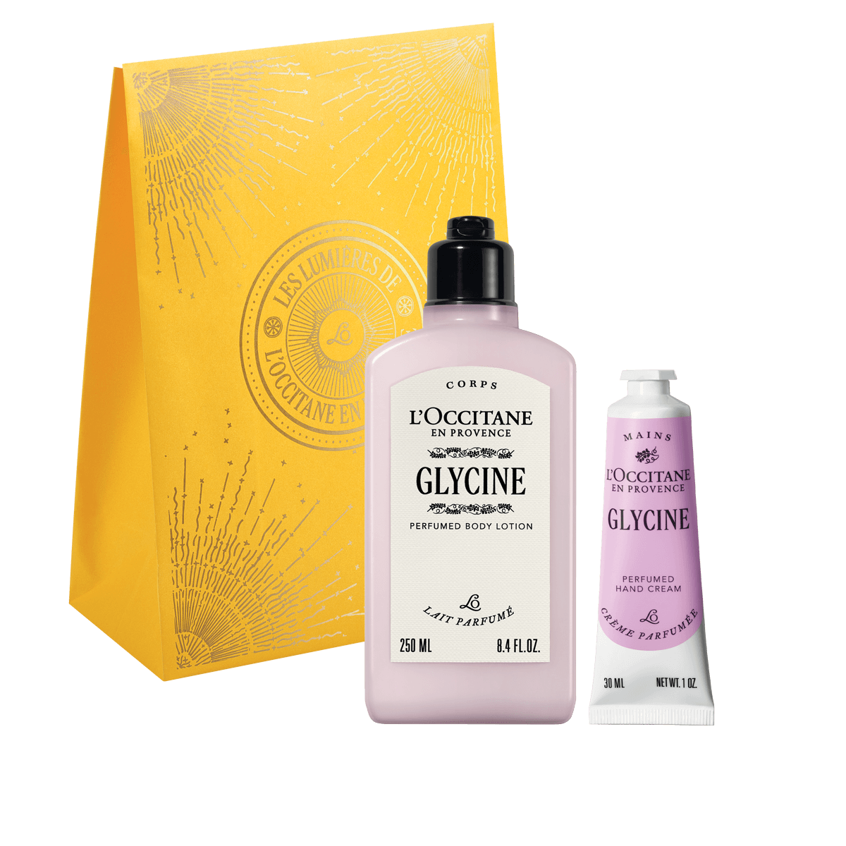 L'Occitane Darilni komplet Gliycine - mleko za telo in nega rok