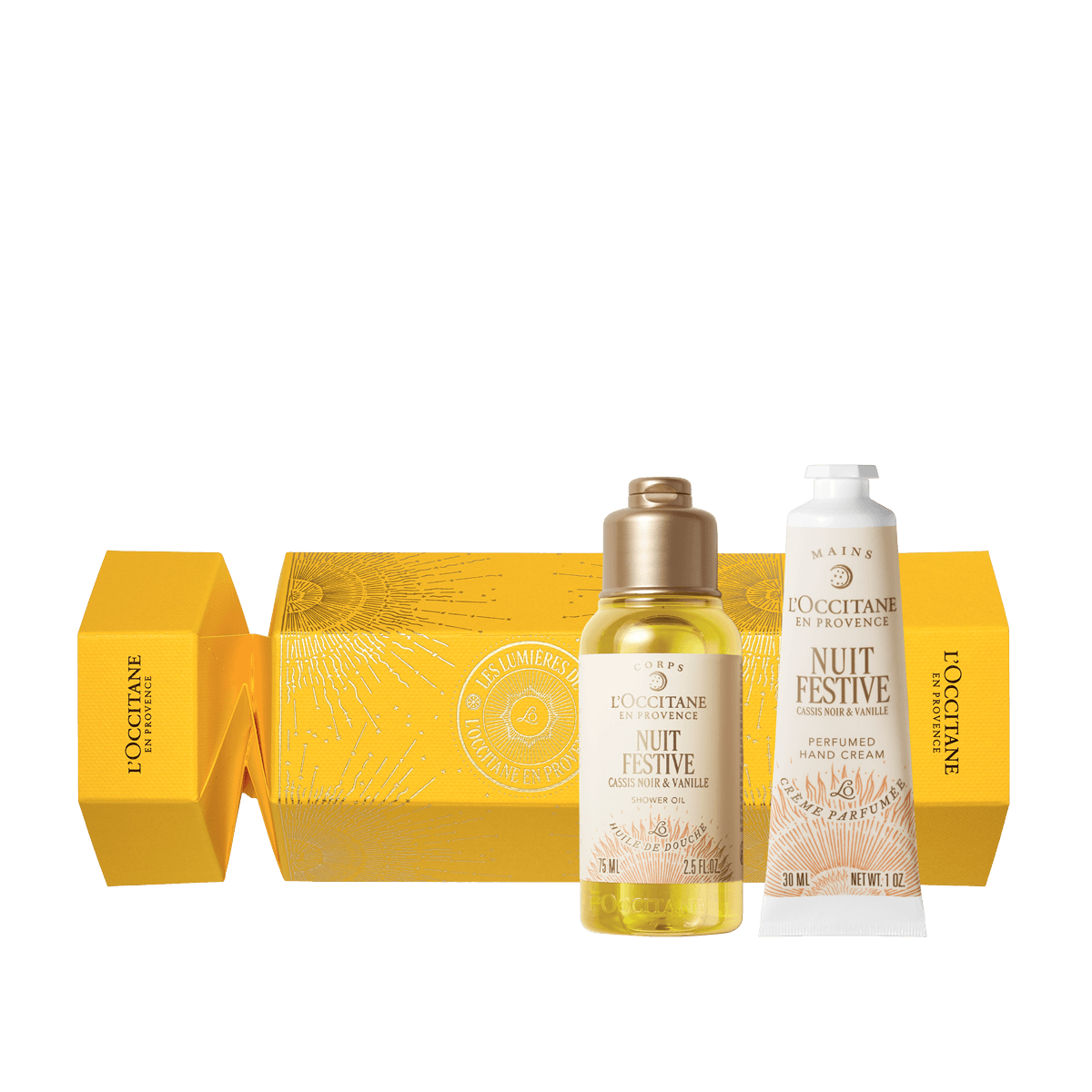 L'Occitane Darilni komplet Praznični bombon Nuit Festive ̶ prhanje in nega rok