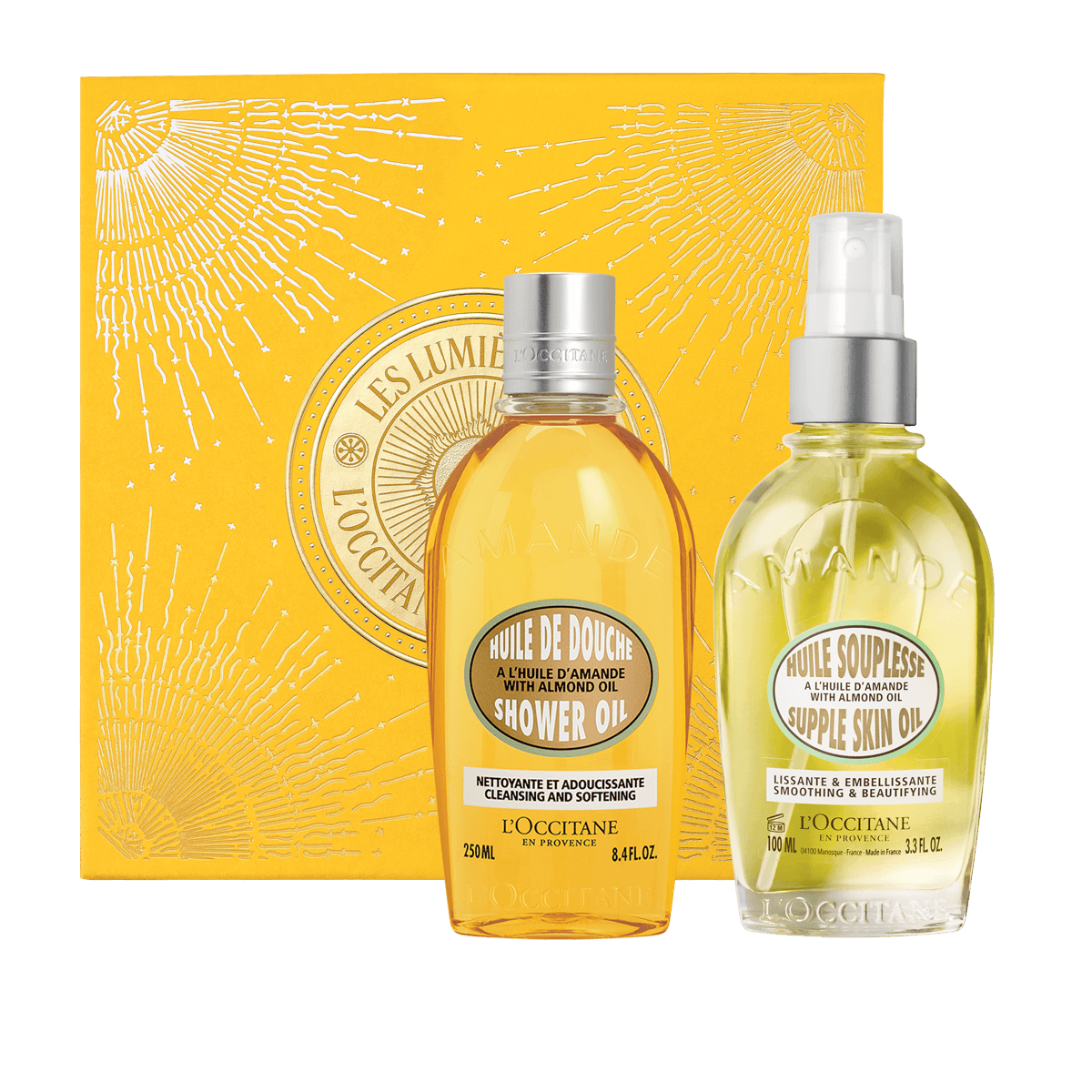 L'Occitane Darilni komplet Mandelj - prhanje in olje za telo