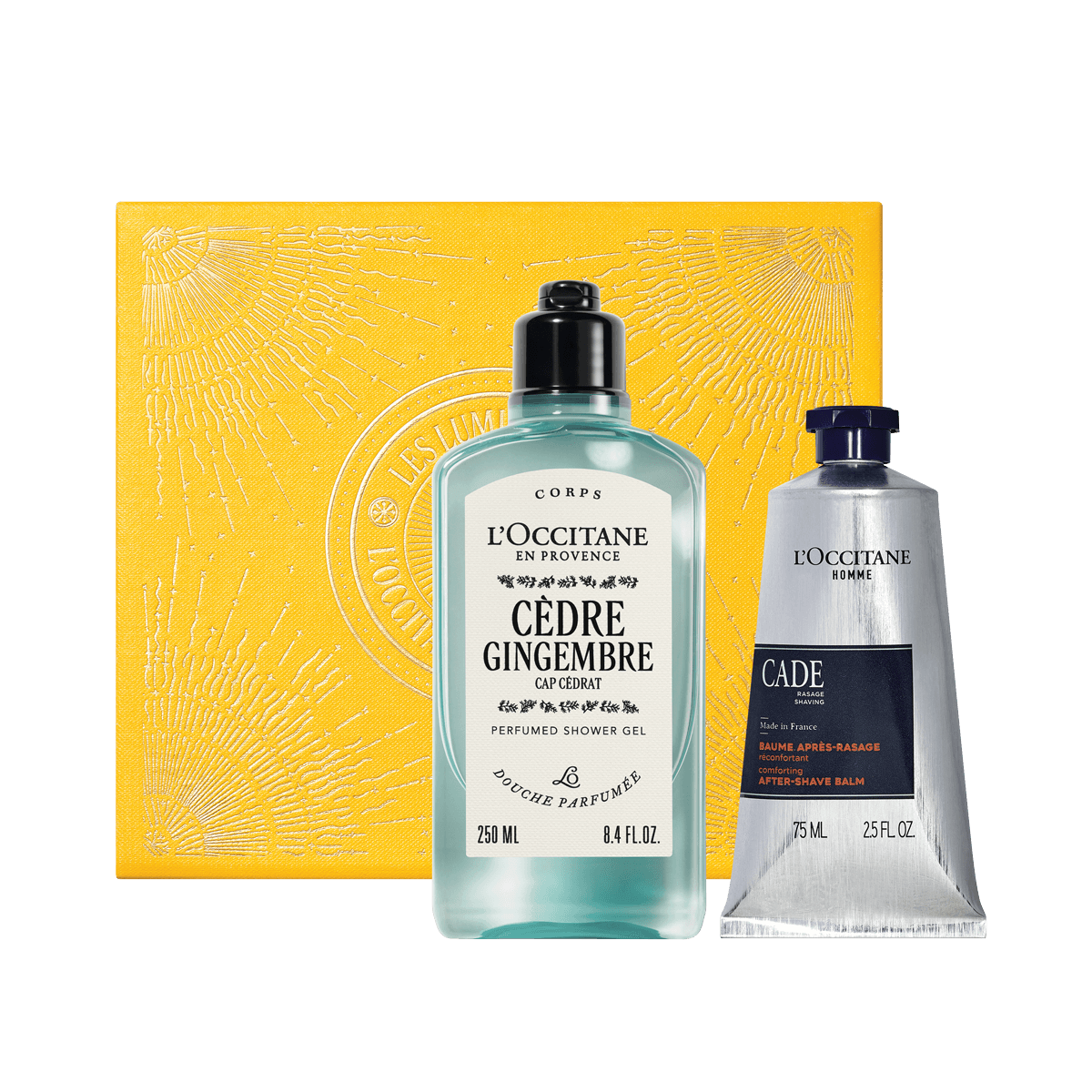 Darilni komplet za moške Cade/Divji brin & Cap Cedrat - prodajni uspešnici za prhanje in po britju L'Occitane