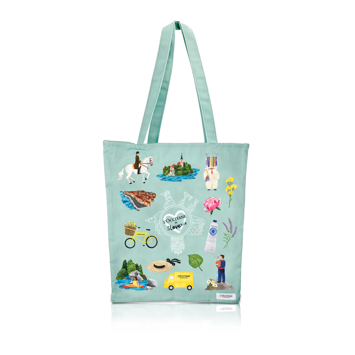 Modna torba z unikatnim motivom L'OCCITANE x SLOVENIJA
