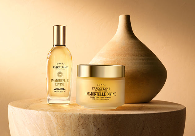 Balzam in olje za pomlajeno kožo telesa Immortelle Divine – L’Occitane 