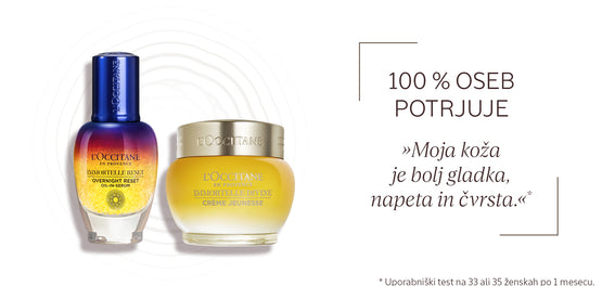 Booster za nočno nego obraza Immortelle Reset in Božanska krema za obraz L’OCCITANE 