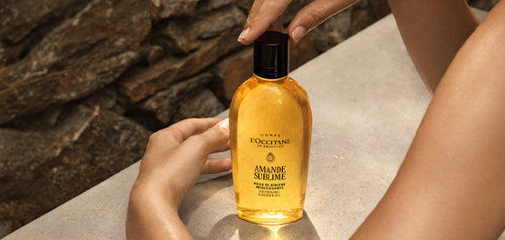 Embalaža Olje za prhanje Amande Sublime – Mandelj – L’Occitane 