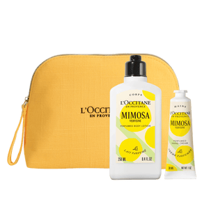 Darilni komplet Mimosa Verveine v torbici – mleko za telo in nega rok - L'Occitane