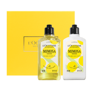 Darilni komplet Mimosa Verveine – prhanje in mleko za telo