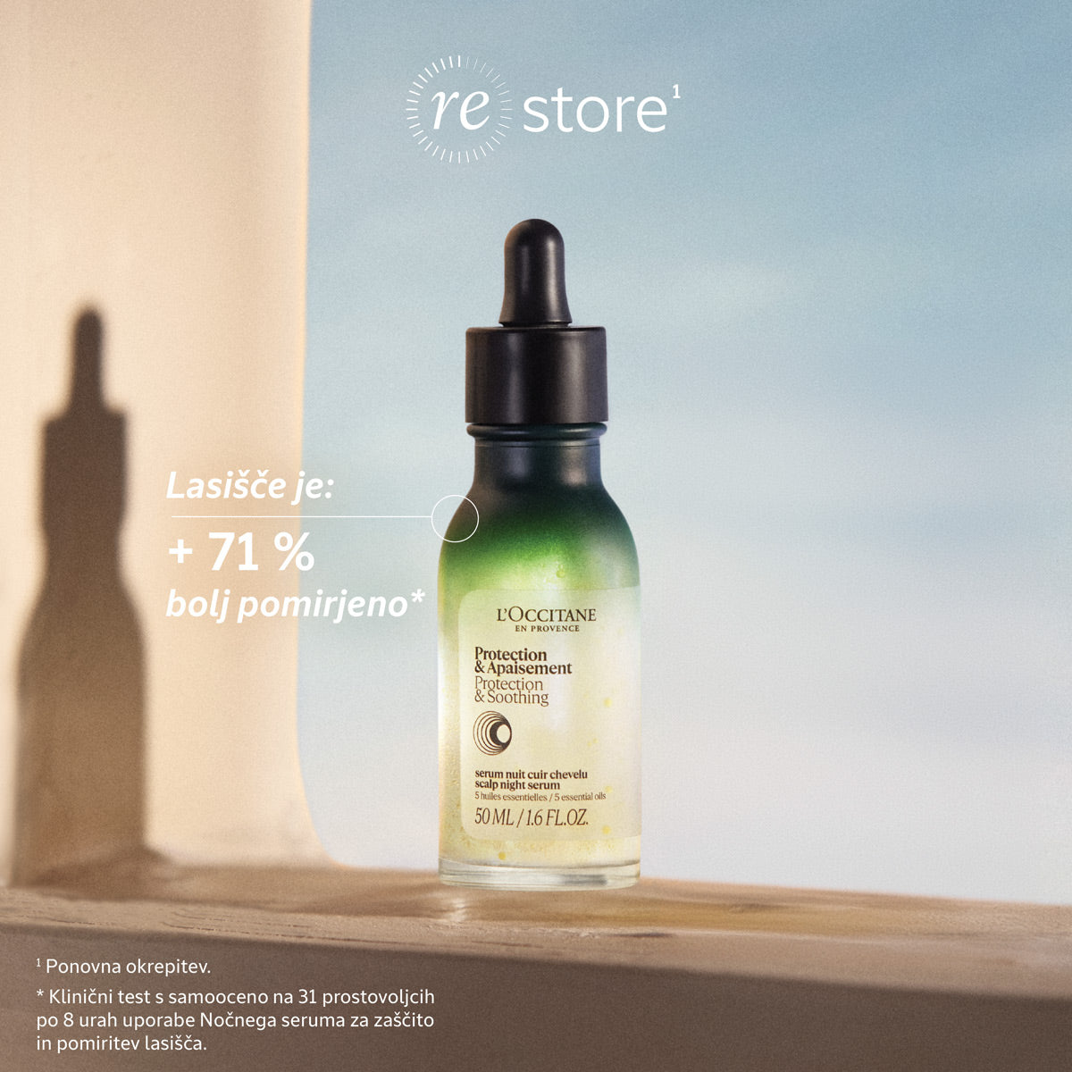 Nočni serum za zaščito in pomiritev lasišča