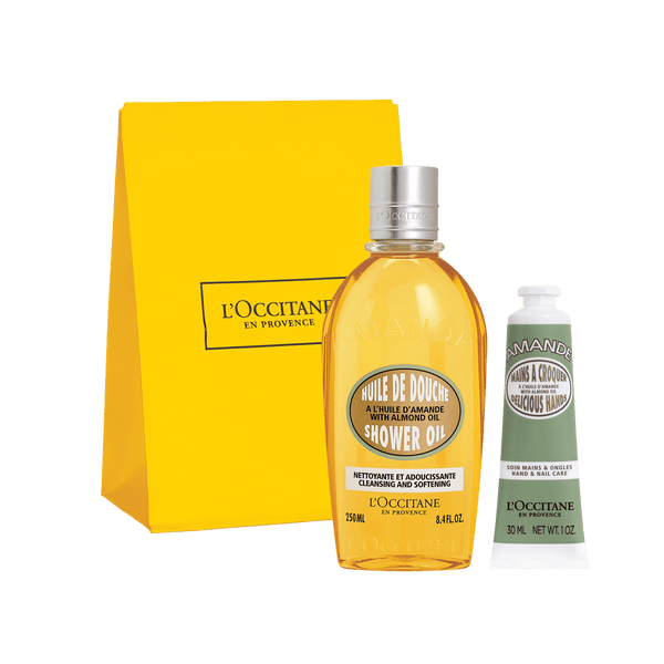 L'Occitane Darilni komplet Mandelj – prhanje in nega rok