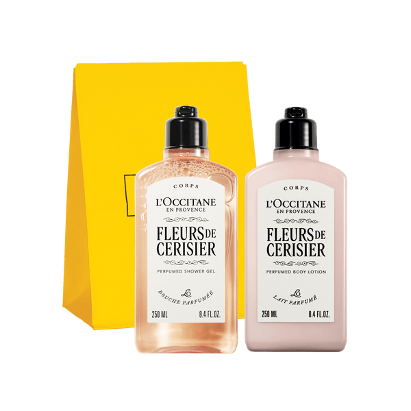 L'Occitane Darilni komplet Fleurs de Cerisier – prhanje in mleko za telo