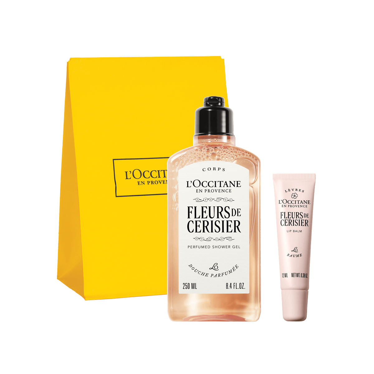 L'Occitane Darilni komplet Fleurs de Cerisier – prhanje in nega ustnic
