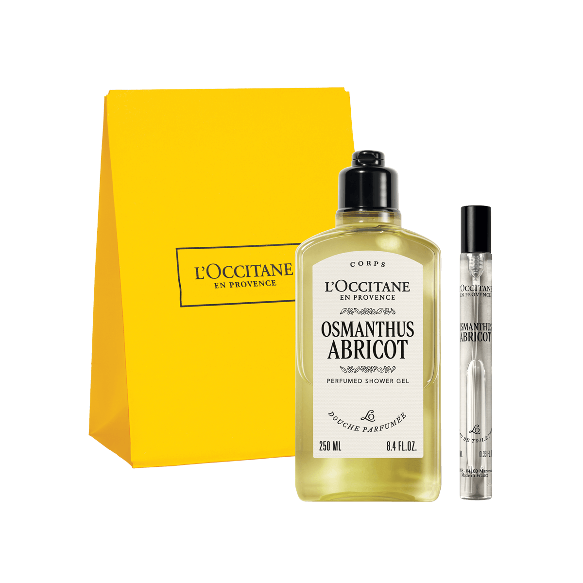 Darilni komplet Osmanthus Abricot – prhanje in dišava