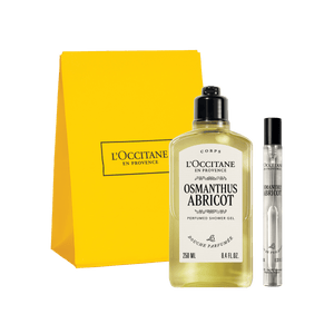 Darilni komplet Osmanthus Abricot – prhanje in dišava