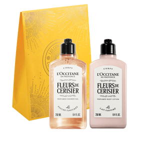 L'Occitane Darilni komplet Fleurs de Cersier - mleko za telo in gel za prhanje
