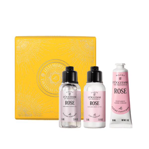 L'Occitane Mali darilni komplet Rose - prhanje, mleko za telo in nega rok 