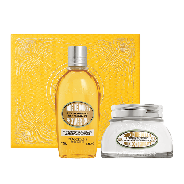 L'Occitane Darilni komplet Mandelj - prhanje in mleko za telo