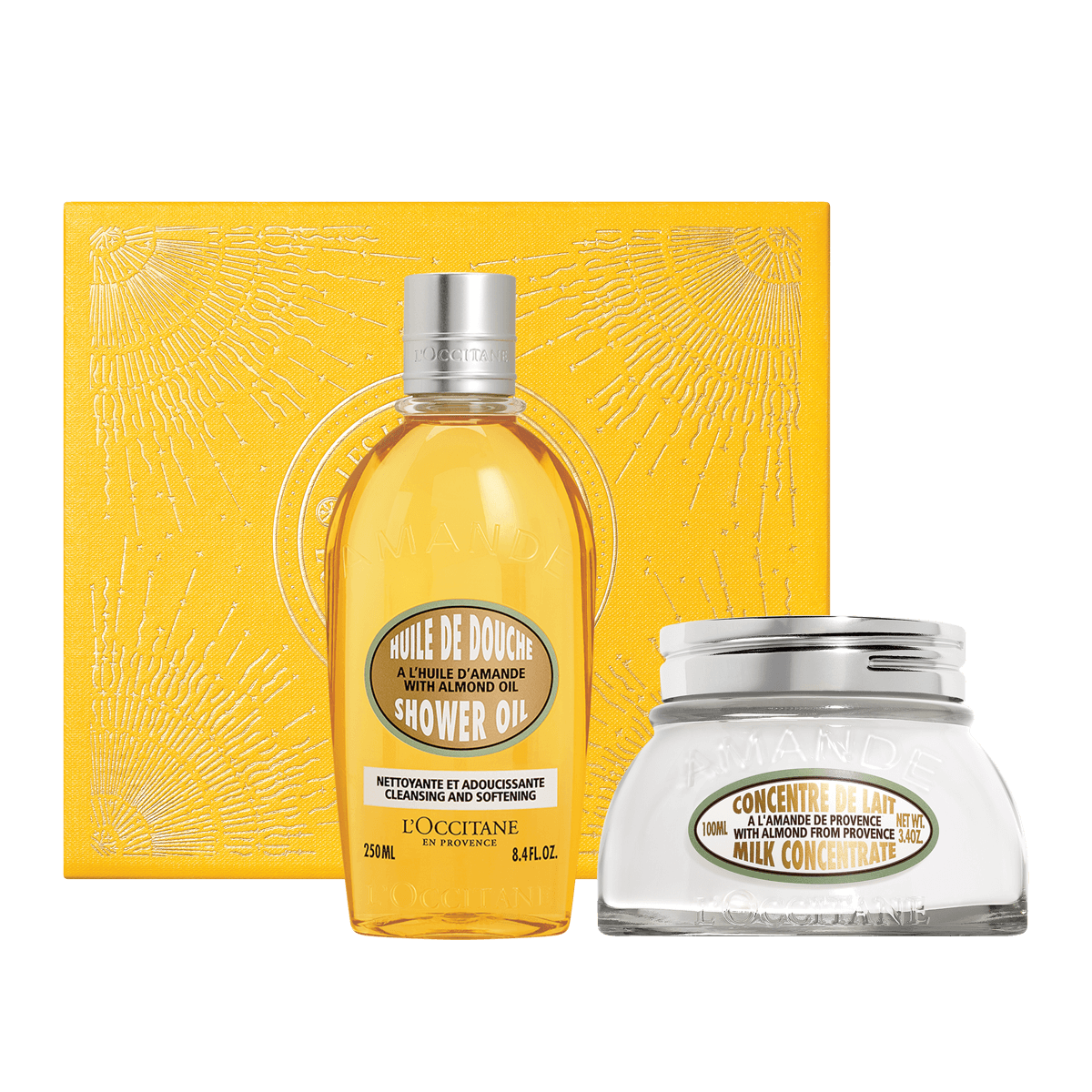 L'Occitane Darilni komplet Mandelj - prhanje in mleko za telo