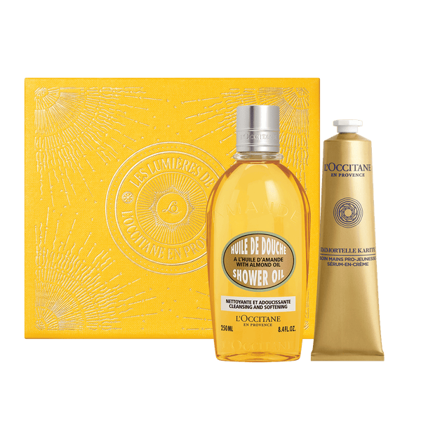 L'Occitane Darilni komplet Immortelle-Karite & Mandelj - prhanje in nega rok
