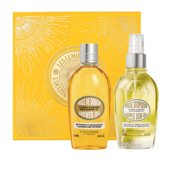 L'Occitane Darilni komplet Mandelj - prhanje in olje za telo