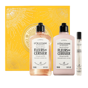 L'Occitane Darilni komplet Fleurs de Cerisier - prhanje, mleko za telo in dišava