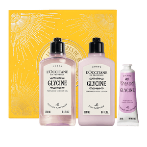L'Occitane Darilni komplet Glycinet - prhanje, mleko za telo in nega rok 