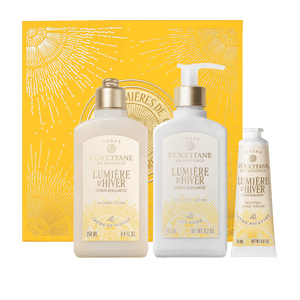 L'Occitane Darilni komplet Lumière d’Hiver - prhanje, mleko za telo in nega rok