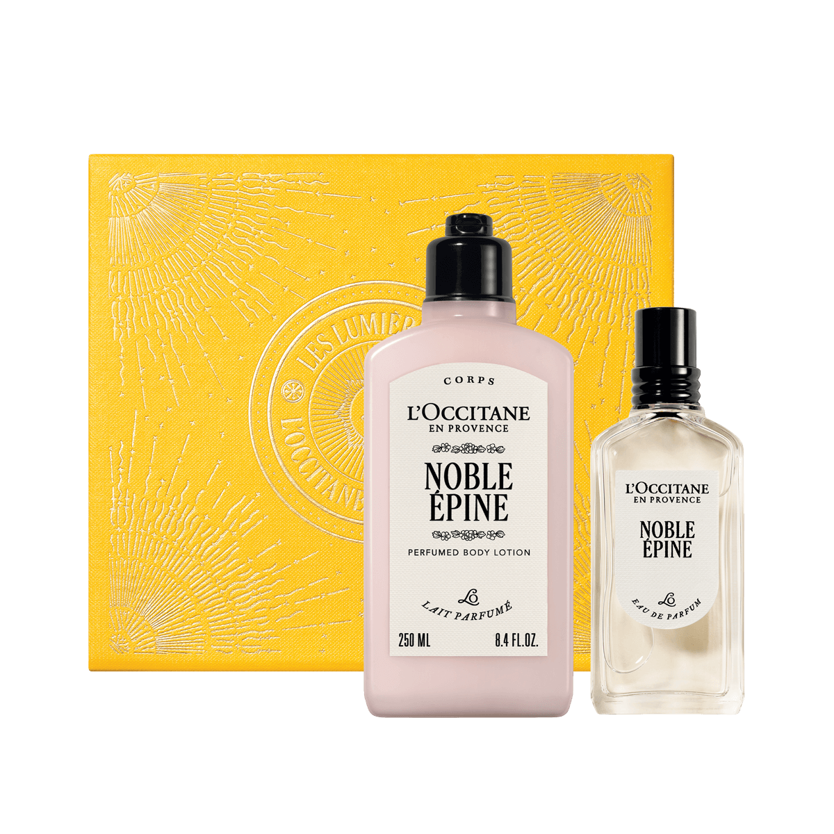 Darilni komplet Noble Épine - mleko za telo in nega rok L'Occitane