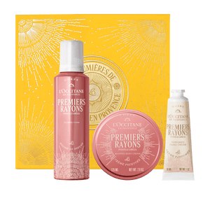 L'Occitane Darilni komplet Premiers Rayons - prhanje, mleko za telo in nega rok