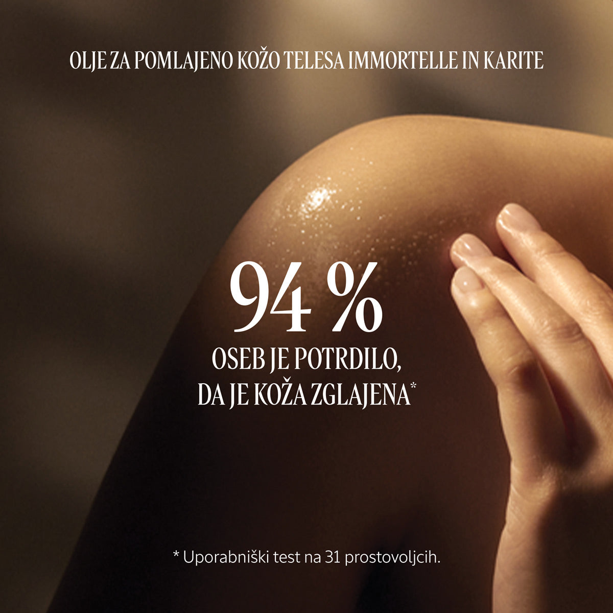 Koža ženske pol v senci pol na svetlobi L'Occitane